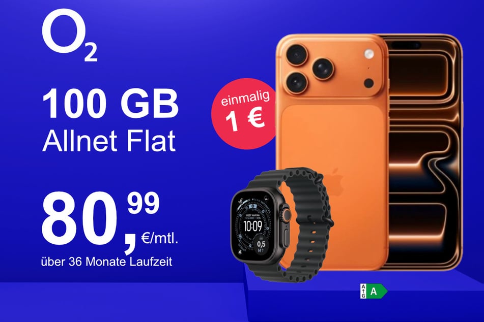 Bei o2 gibt's das iPhone 17 Pro Max mit Watch Ultra 3 für nur 1 Euro.