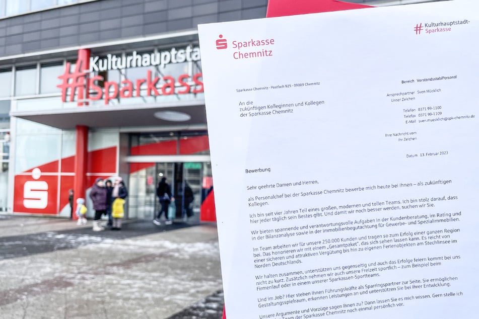 Coole Aktion der Sparkasse: Chef schickt Bewerbung an neue Kollegen.