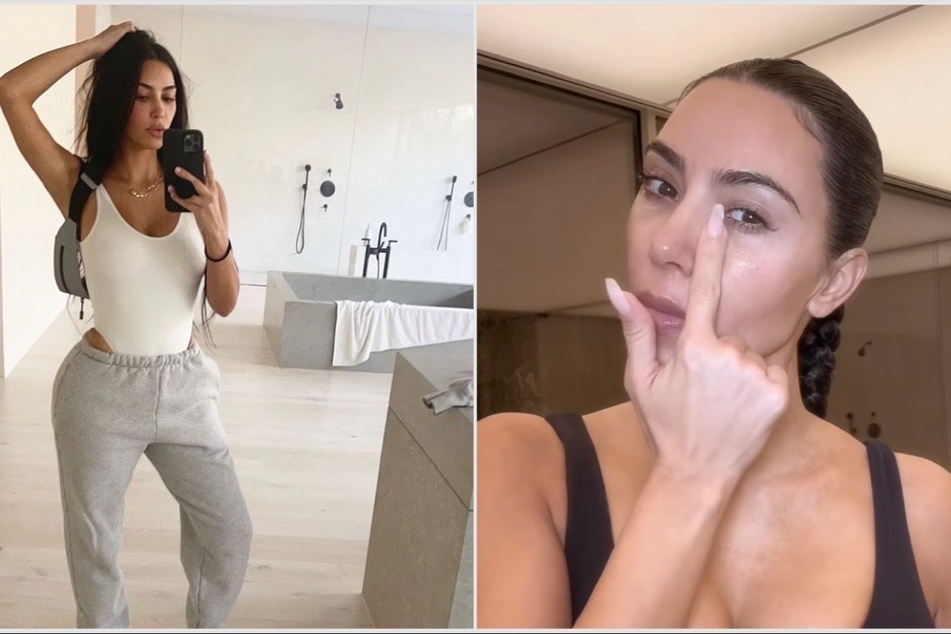 Kim Kardashian goes makeup free in a new TikTok clip while also jamming out to a Drake track!