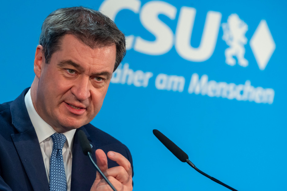 Markus Söder (53, CSU), Ministerpräsident von Bayern und CSU-Parteivorsitzender, gibt vor Beginn der CSU-Vorstandssitzung ein Statement.