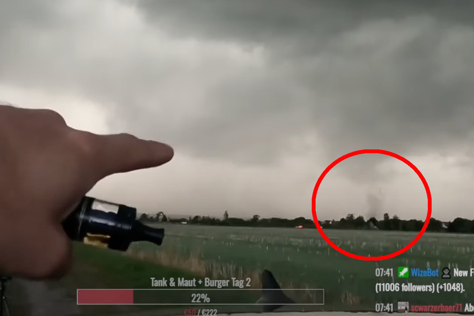 Im Video der "Unwetterjäger" ist die Windsäule selbst von weitem deutlich sichtbar. War es ein Tornado?