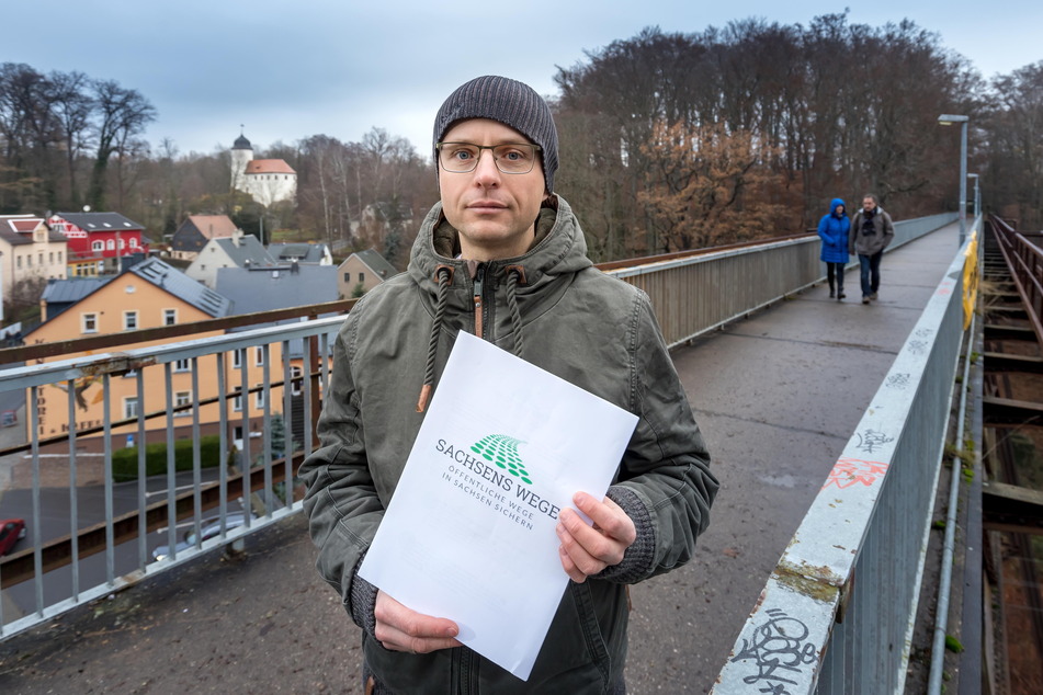Ivo Partschefeld (42) vom Verein "Sachsens Wege" will möglichst viele Wege vor einer Privatisierung retten.