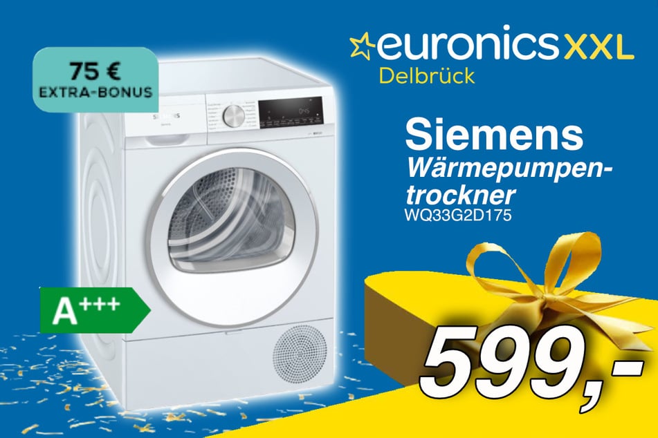 Der Siemens Wärmepumpentrockner für 599 Euro.