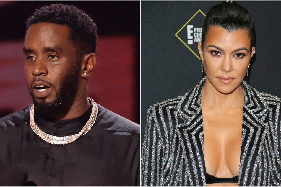 Kourtney Kardashian's resurfaced video where she talked about getting hit at Diddy's (l.) party has gone viral.