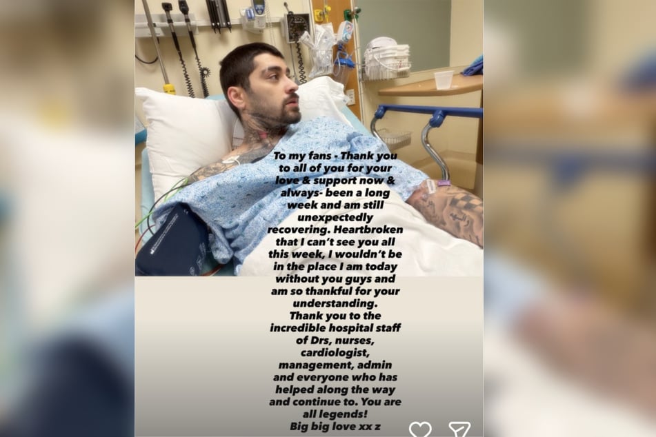 Mit diesem Post meldete sich der Sänger aus dem Krankenhaus.