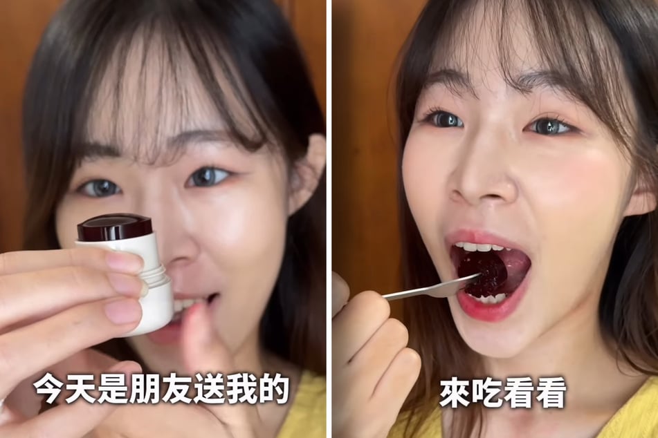 Hier probierte "Guava Beauty" einen Jelly Blush, den sie nach eigenem Bekunden bei Shein gekauft hatte.