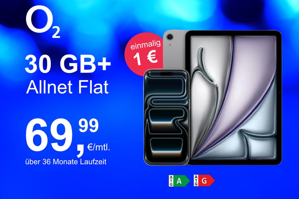 Bei o2 gibt's das iPhone 17 Pro mit iPad Air 11 M3 im Bundle exklusiv für nur 1 Euro.