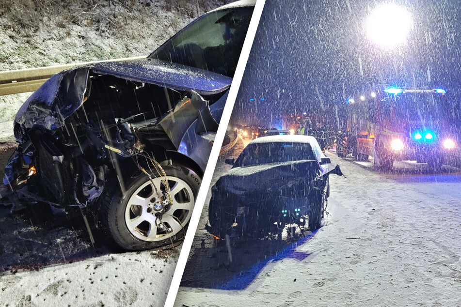 Zwei Verletzte! Extrem-Wetter "Gertrud" schiebt BMW und Hyundai zusammen