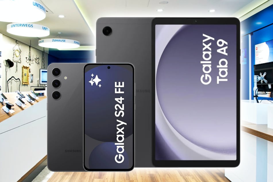 Das Samsung Galaxy S24 FE mit dem Galaxy Tab A9 im Blau Allnet L für einmalig nur 19 Euro.