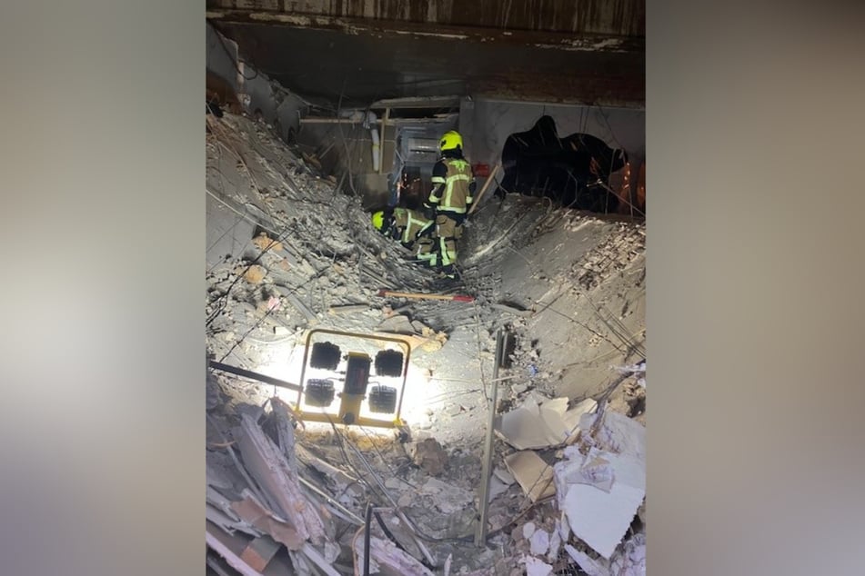 Die eingestürzte Decke hinterließ ein wahres Trümmerfeld.