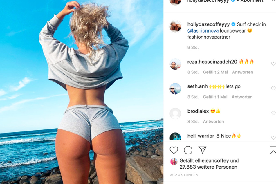 Profisurferin Holly-Daze Coffey (22) präsentierte sich ihren 1,1 Millionen Followern jetzt so.