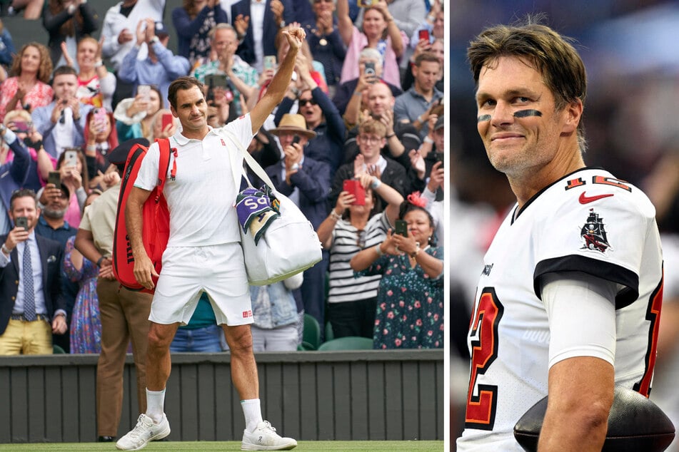 NFL star Tom Brady (r.) had some special words to share at the news of tennis legend Roger Federer's retirement.