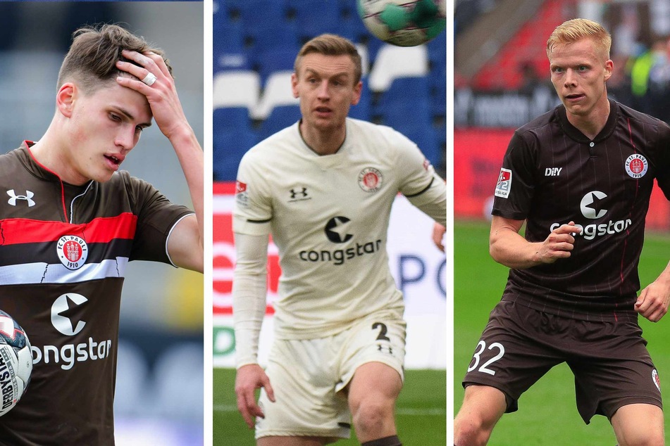 Kämpfen um den Platz auf der Rechtsverteidiger-Position: Luca Zander (26, v. l. n. r.), Sebastian Ohlsson (28) und Jannes Wieckhoff