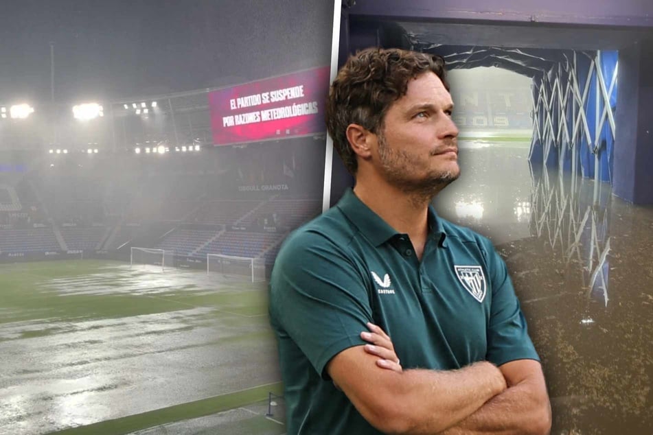 Stadion wird plötzlich zum Swimmingpool, deutscher Trainer guckt in die Röhre
