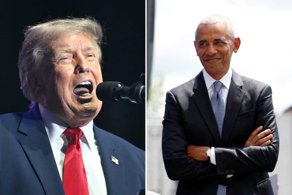 During a recent interview, Barack Obama (r.) shared his thoughts on why he believes President Donald Trump appears "obsessed" with him after all these years.