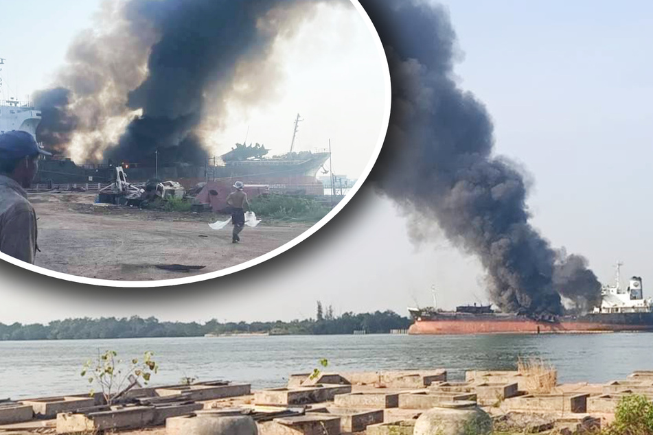 Öltanker explodiert mitten im Hafen: Ein Toter, sieben Menschen vermisst!