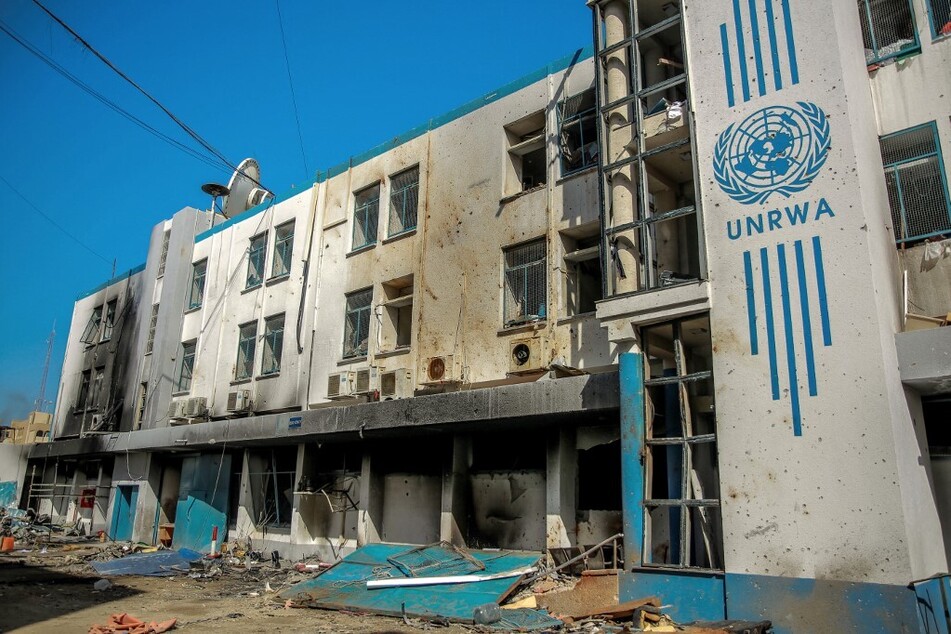 The Gaza City headquarters of UNRWA is damaged amid relentless Israeli bombing and invasion.