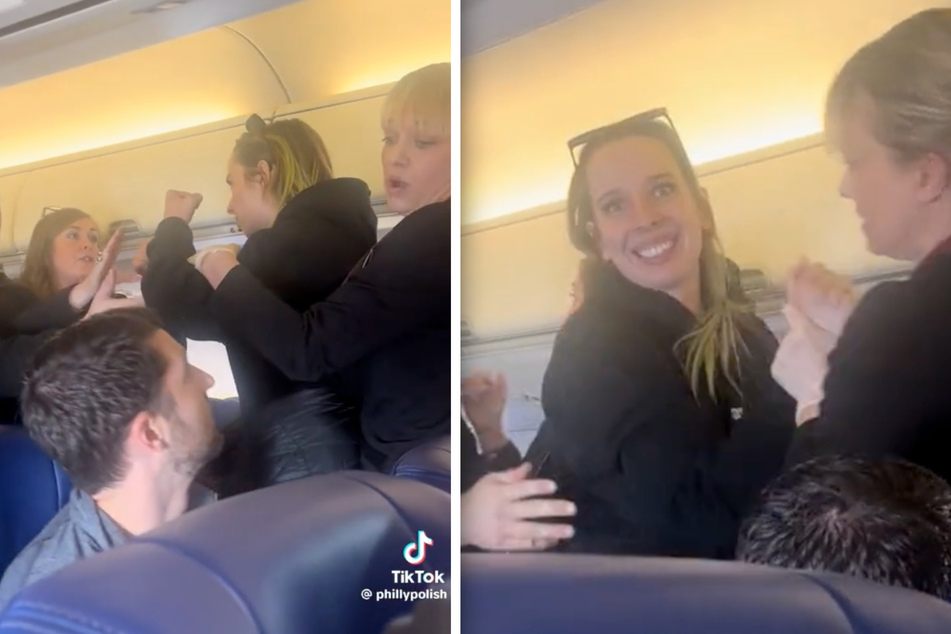 Die unbekannte Frau wehrte sich, was auch mindestens ein Fluggast zu spüren bekam.