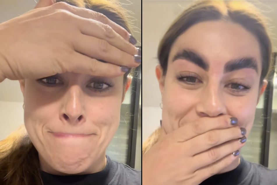 Emily Rudge (34) hatte sich vor Weihnachten die Augenbrauen machen lassen - keine gute Idee, wie sich herausstellen sollte.