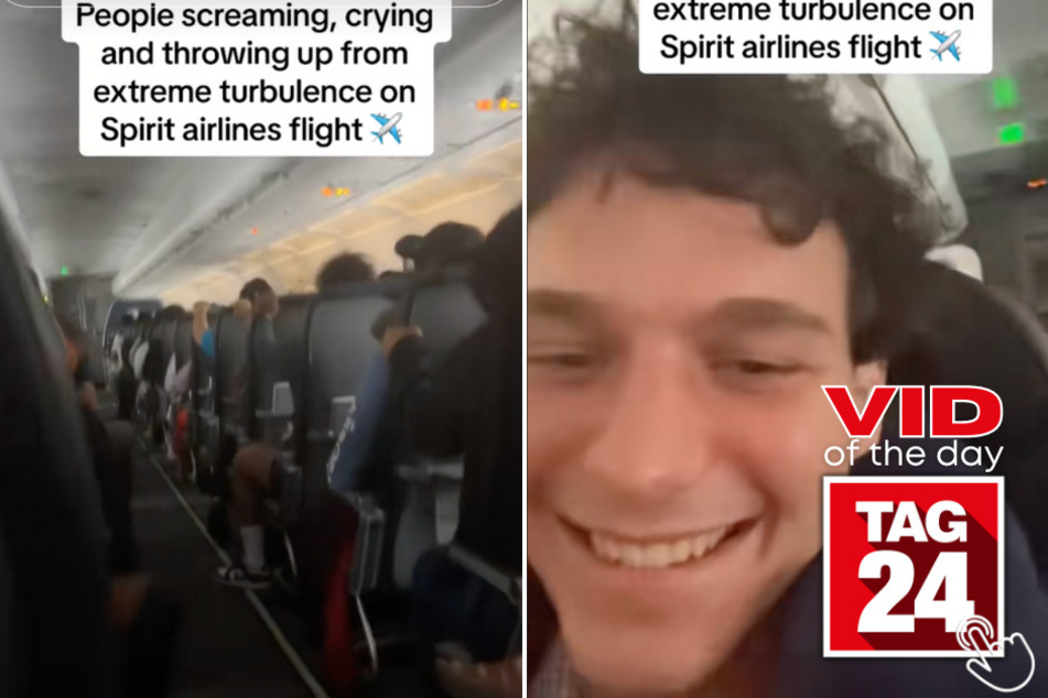 Today's Viral Video of the Day features a Spirit airlines flight that ended up going through major turbulence, causing passengers to cry, scream, and - apparently - smile.