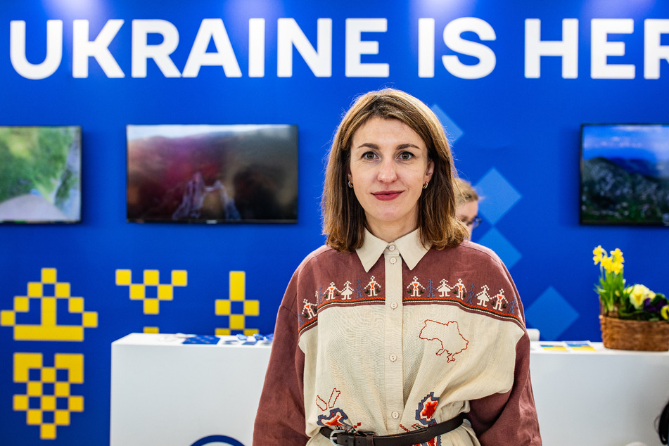 Mariana Oleskiv (41) ist die Vorsitzende der ukrainischen Agentur für Tourismusentwicklung und auf der ITB terminlich komplett ausgebucht. Viele Menschen interessieren sich für das Land.