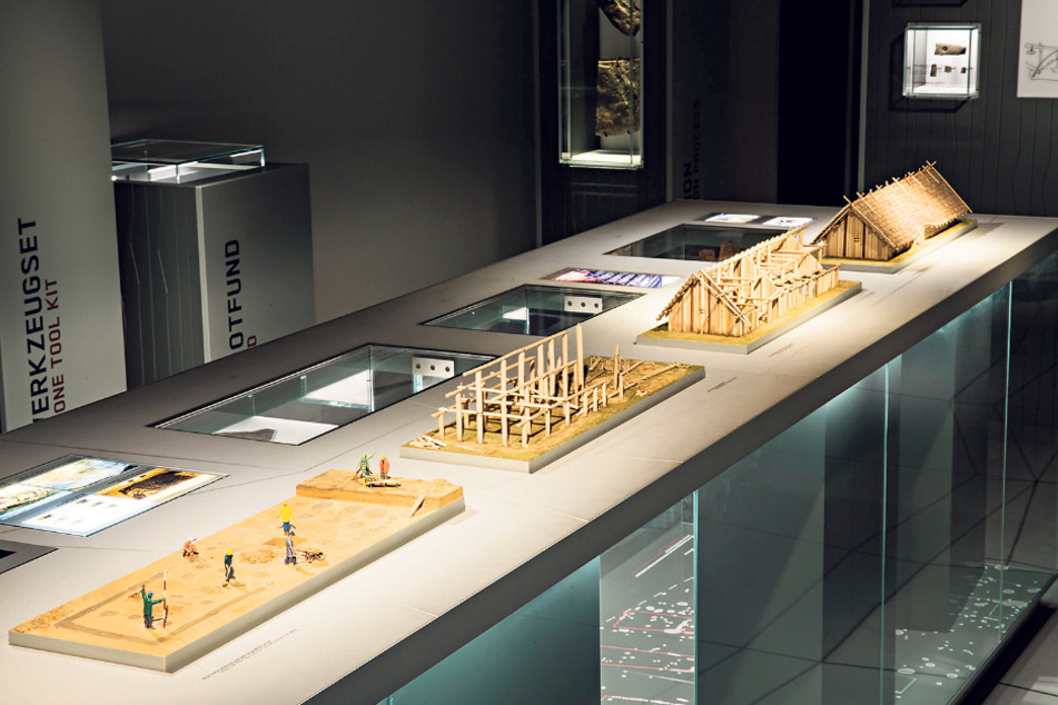 Dieses Modell im Landesarchäologiemuseum zeigt die Entstehung eines Langhauses.