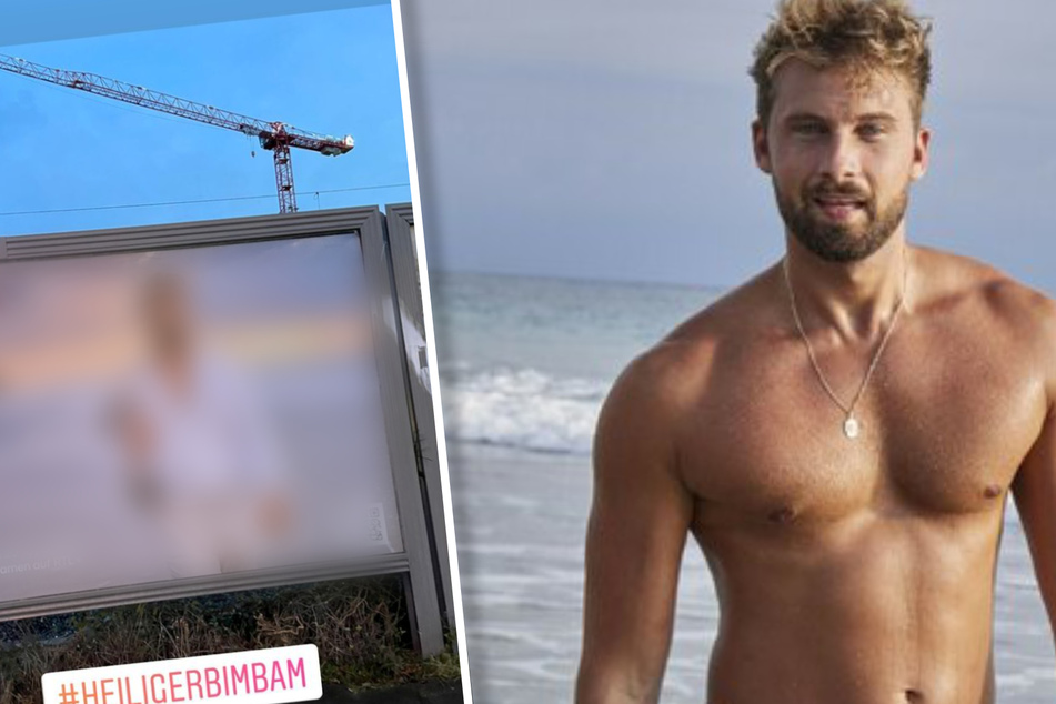Bachelor: Völlig baff: Neu-Bachelor Dominik Stuckmann erschrickt, als er dieses Plakat entdeckt