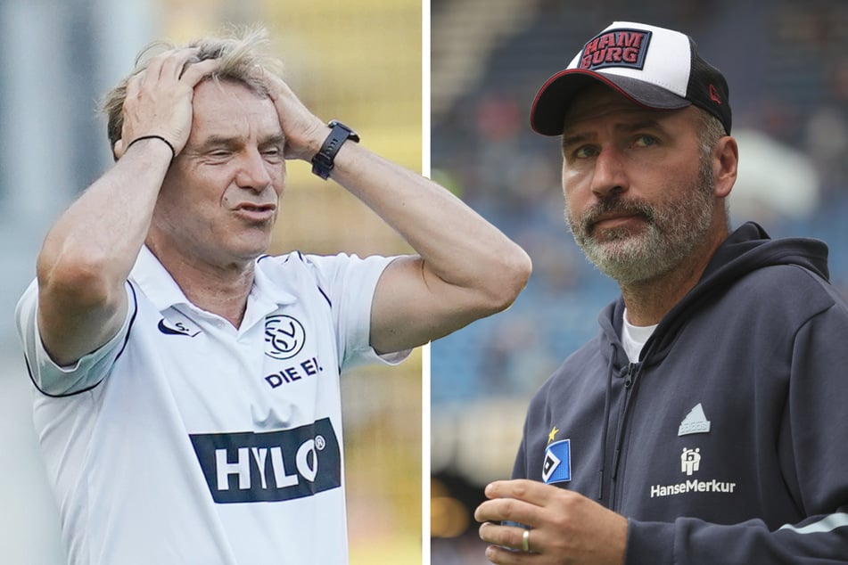 Wie die beiden Vereine treffen am Samstag auch die beiden Trainer Horst Steffen (54, l) und Tim Walter zum ersten Mal aufeinander.