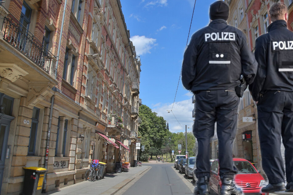 Die Tat geschah auf der Dresdner Alaunstraße. (Bildmontage)
