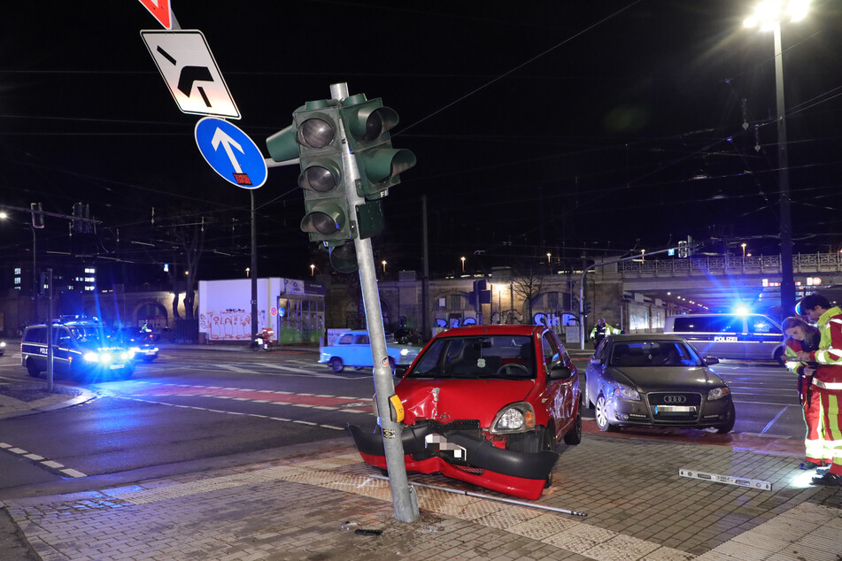 Nach dem Crash fiel die Ampel aus.