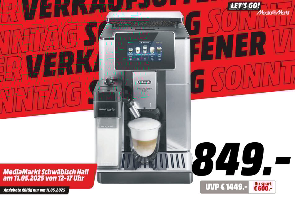 DeLonghi-Kaffeevollautomat für 849 statt 1.449 Euro.