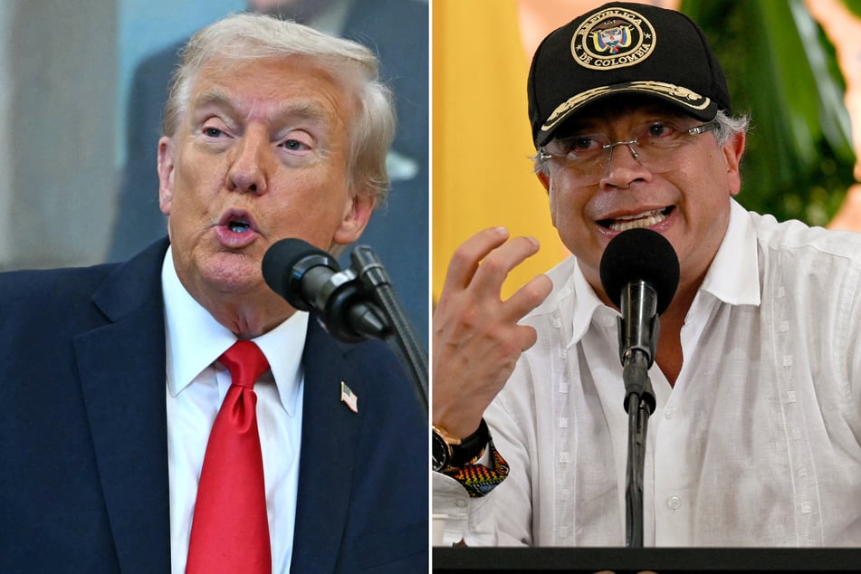 President Donald Trump accused his Colombian counterpart Gustavo Petro (r.) of condoning drug production as he halted US aid to the country.