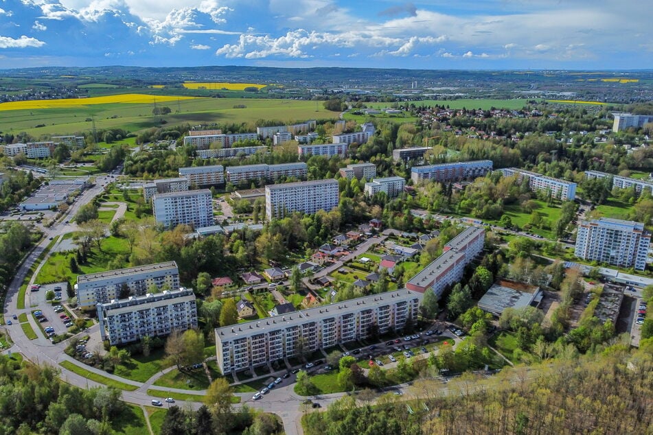 Das Heckert-Gebiet heute, aus der Luft gesehen.