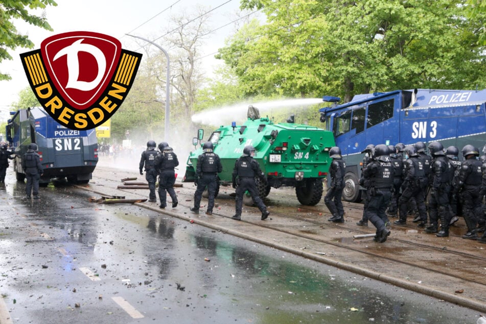 Wasserwerfer, Dynamo-Stadion als Festung: So viel Polizei habe ich noch nie gesehen