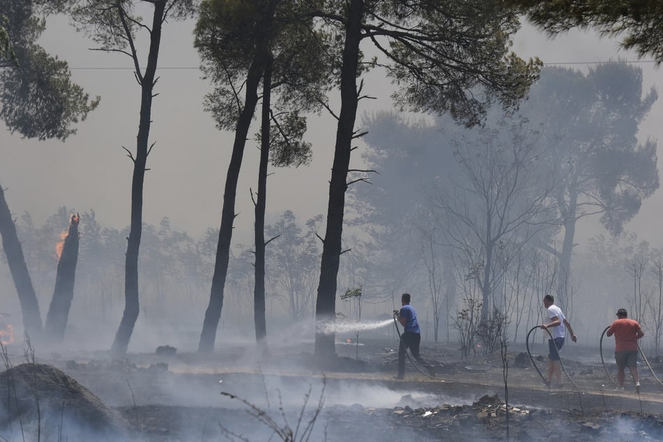 Auch in Montenegro kämpfen menschen gegen die Flammen.