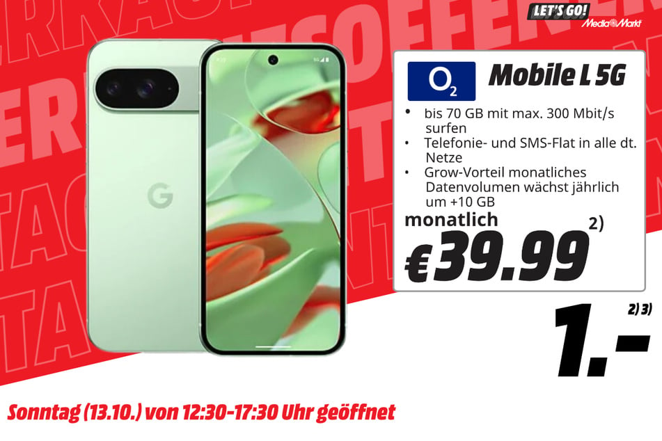 Google Pixel 9 für 1 Euro im Tarif.