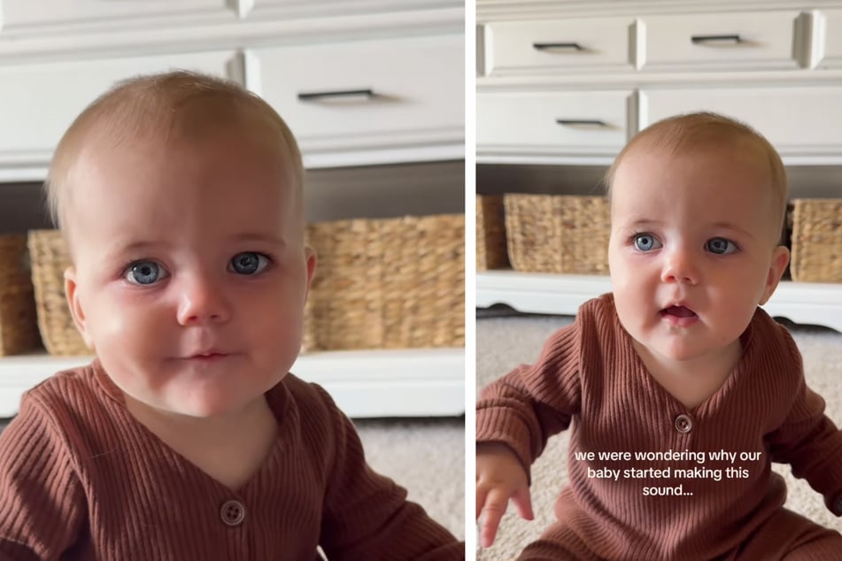 Charlotte Quinn (7 Monate) überraschte ihre Eltern mit einer neuen Fähigkeit: Sie kann jetzt brummen.