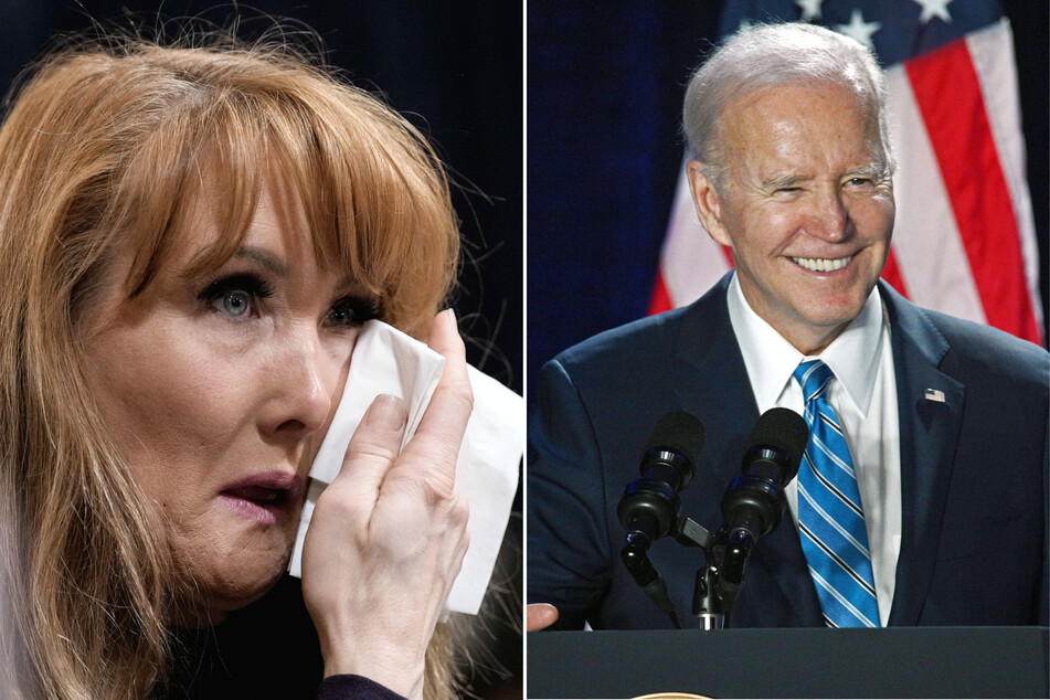 Rebecca Kiessling (l.), who lost her two sons to fentanyl poisoning, is demanding President Joe Biden apologize to her, claiming he joked about her pain.