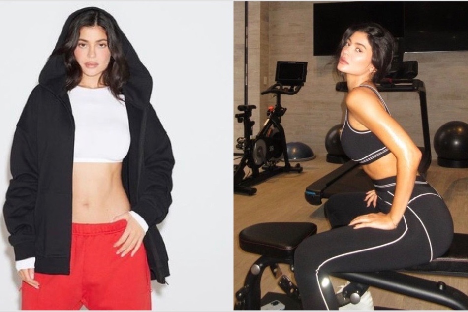 Kylie Jenner flaunted her toned mid-section in new pis for her Khy fasion line.