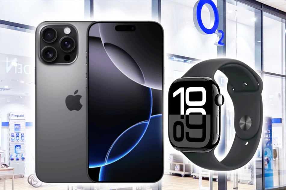 Das Apple iPhone 16 Pro Max und die Watch S10 LTE (46 mm) gibt's im o2 Mobile M mit 30 GB+ für einmalig nur 1 Euro.