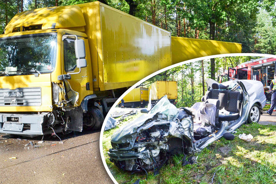 Tödlicher Unfall in Sachsen: Opel kracht frontal in Laster