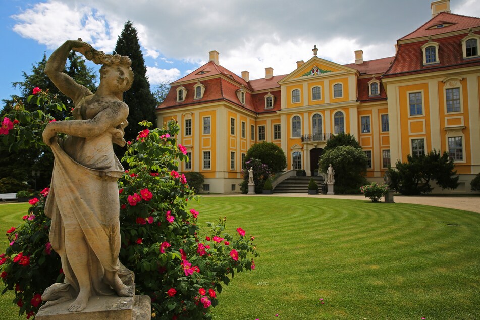 Zum Frühstück im Schlosspark vom Barockschloss Rammenau.