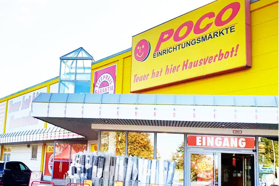 Der Eingang vom POCO-Markt in Landsberg am Lech.