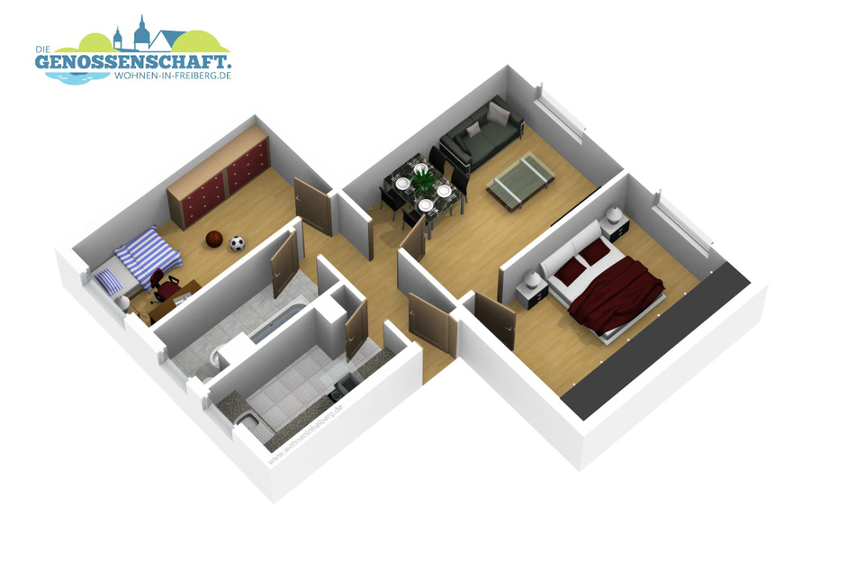 Max-Roscher-Straße 20: 3-Raum-Wohnung (56 qm)
