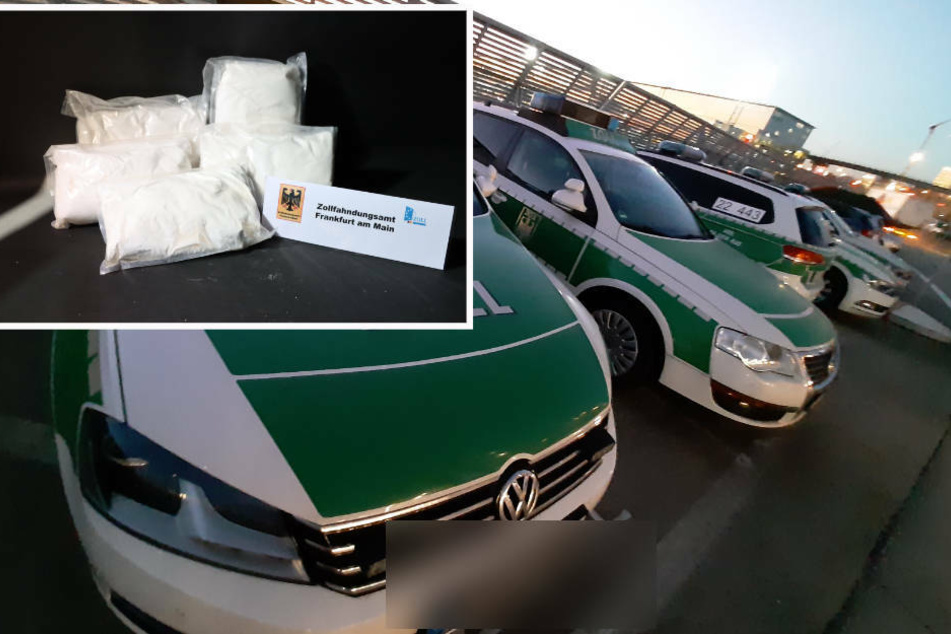 Bei der Kontrolle des Kurier-Fahrzeugs fanden die Beamten etwa 100 Kilogramm Amphetamin-Paste. (Bildmontage)