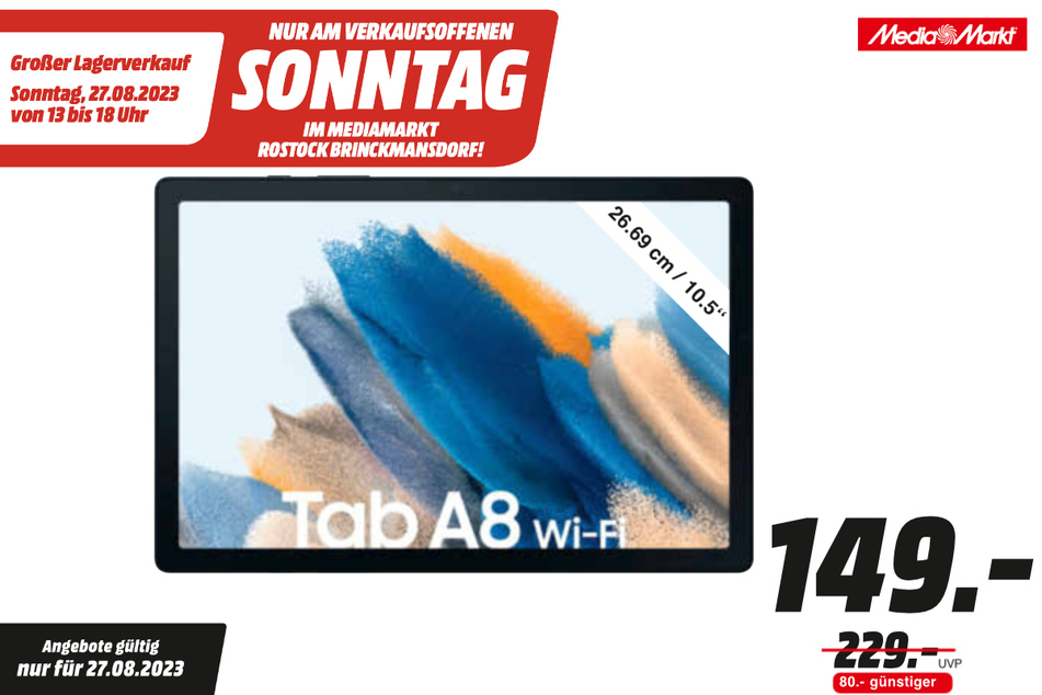 Samsung Galaxy Tab A8 für 149 Euro.