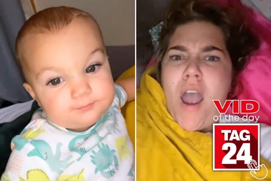 Today's Viral Video of the Day features a mom on TikTok who accidentally captured her infant daughter's hilarious fart on camera!