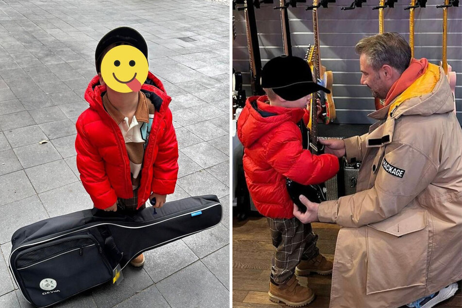 Sänger Sasha (51) hat seinem fünfjährigen Sohn Otto (5) eine Gitarre geschenkt. Ob der Kleine eines Tages in die Fußstapfen seinen Papas tritt?