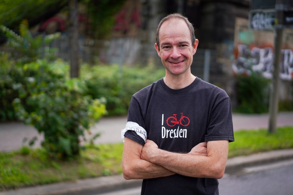 Nils Larsen (40) ist Vorstand des Allgemeinen Deutschen Fahrrad-Clubs (ADFC) Dresden.