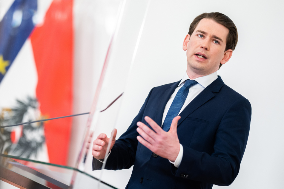 Sebastian Kurz spricht nach einer Videokonferenz der Bundesregierung mit Expertinnen und Experten mit Journalisten.